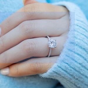 NEW 925 Sterling Silver 1.25 CT Round Diamond Solitaire Ring Silver